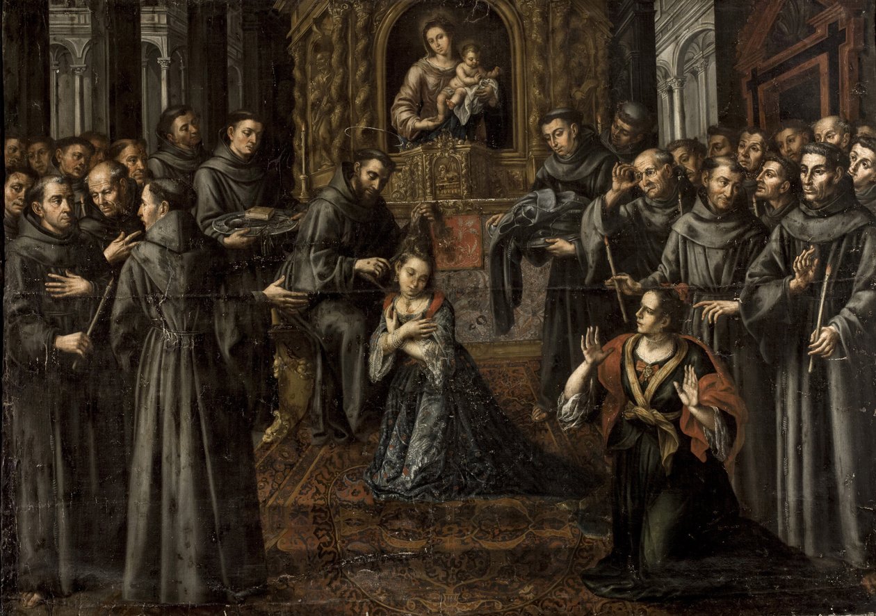 Santa Clara de Asís (1194-1253) - Barroco: La profesión de Santa Clara por Ruiz Soriano, Juan (1701-1763) de Juan Ruiz Soriano
