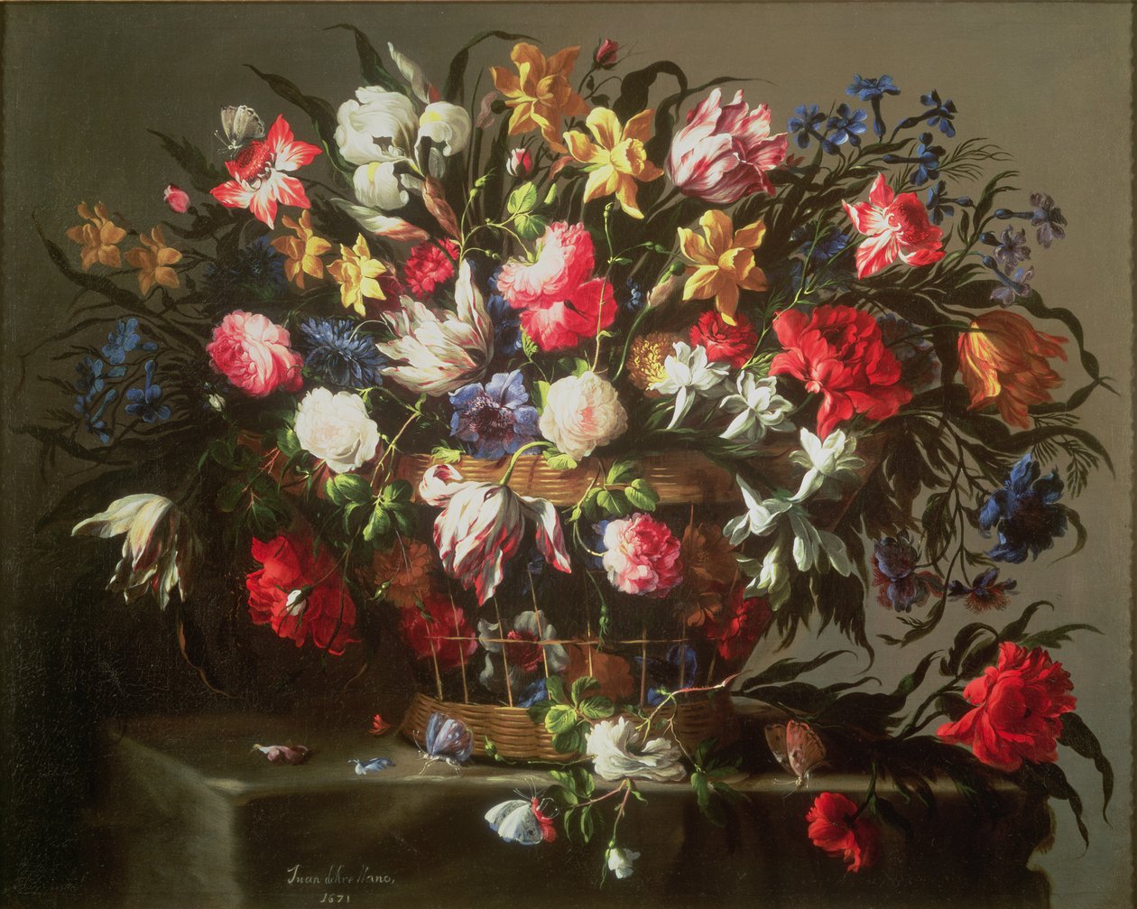 Cesta con flores de Juan de Arellano