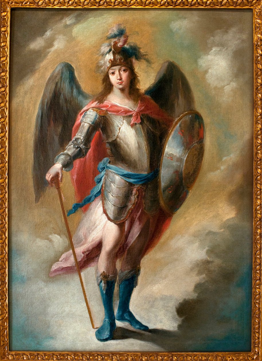 El Arcángel San Miguel - Pintura de Juan de Espinal (1714-1783), Óleo sobre lienzo, ca. 1780 - Museo de Bellas Artes de Sevilla, España de Juan de Espinal