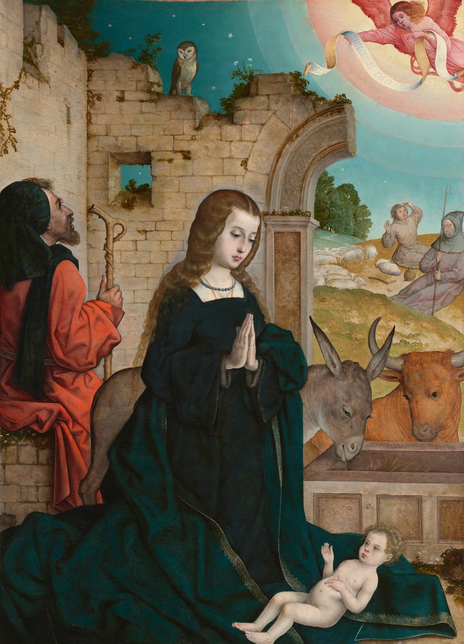 La Natividad, c.1508-1519 (óleo sobre tabla) de Juan de Flandes