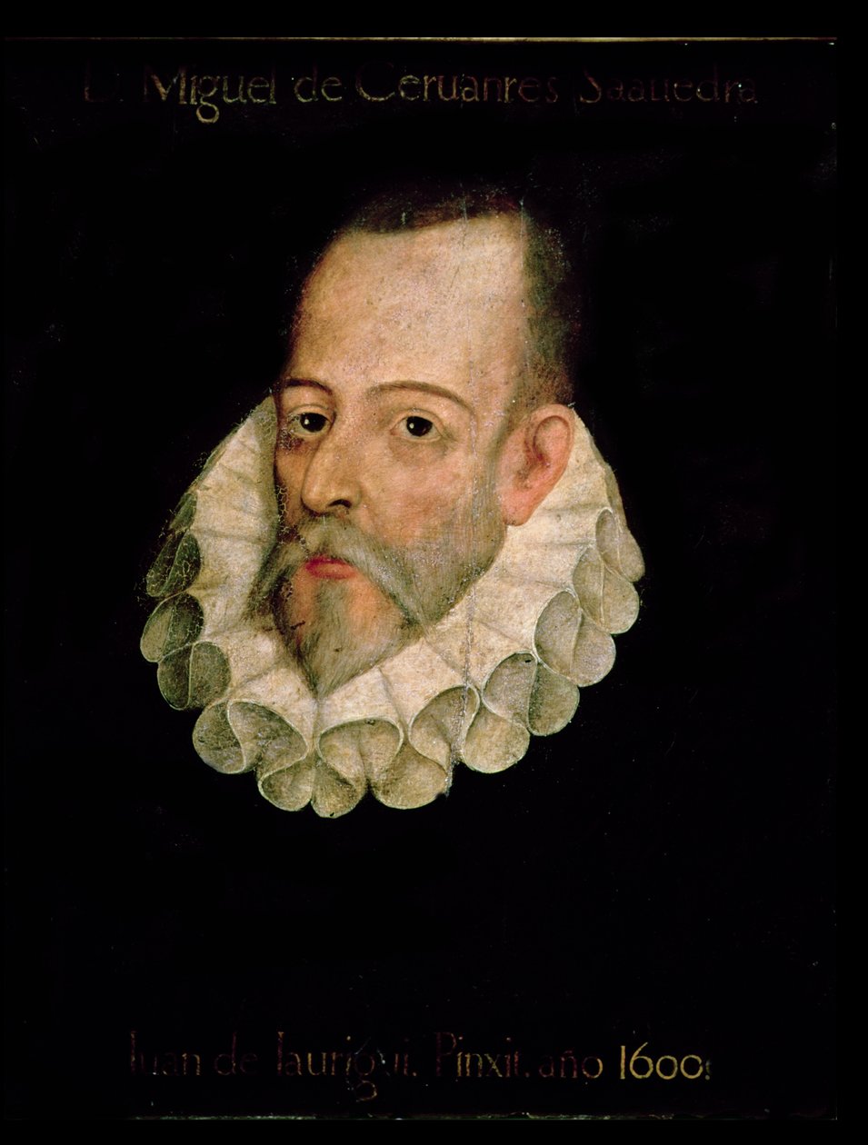 Retrato de Miguel de Cervantes y Saavedra (1547-1615) 1600 (óleo sobre tabla) de Juan de Jauregui y Aguilar