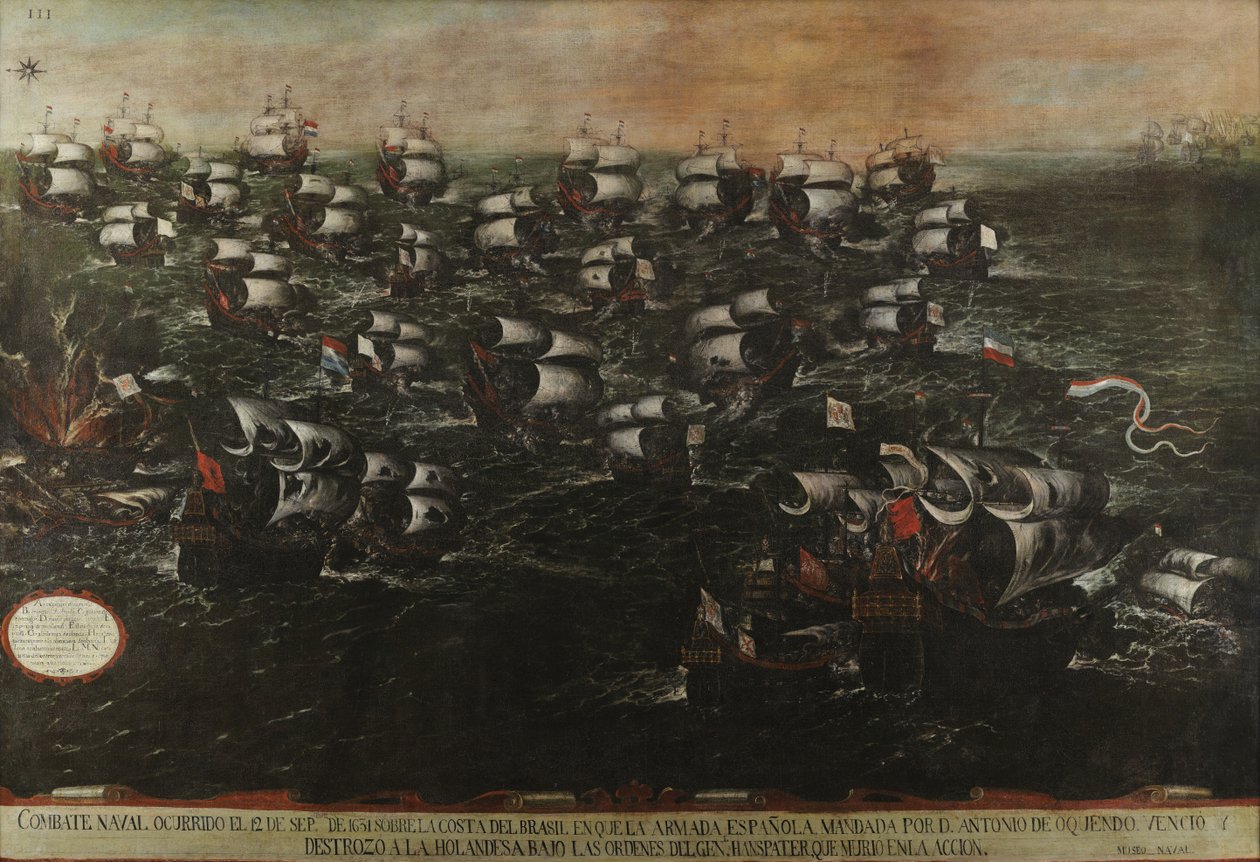 Batalla naval de Pernambuco o de los Abrojos (vista III). Hacia 1632 Cuadro3-v2-2 de Juan de la Corte