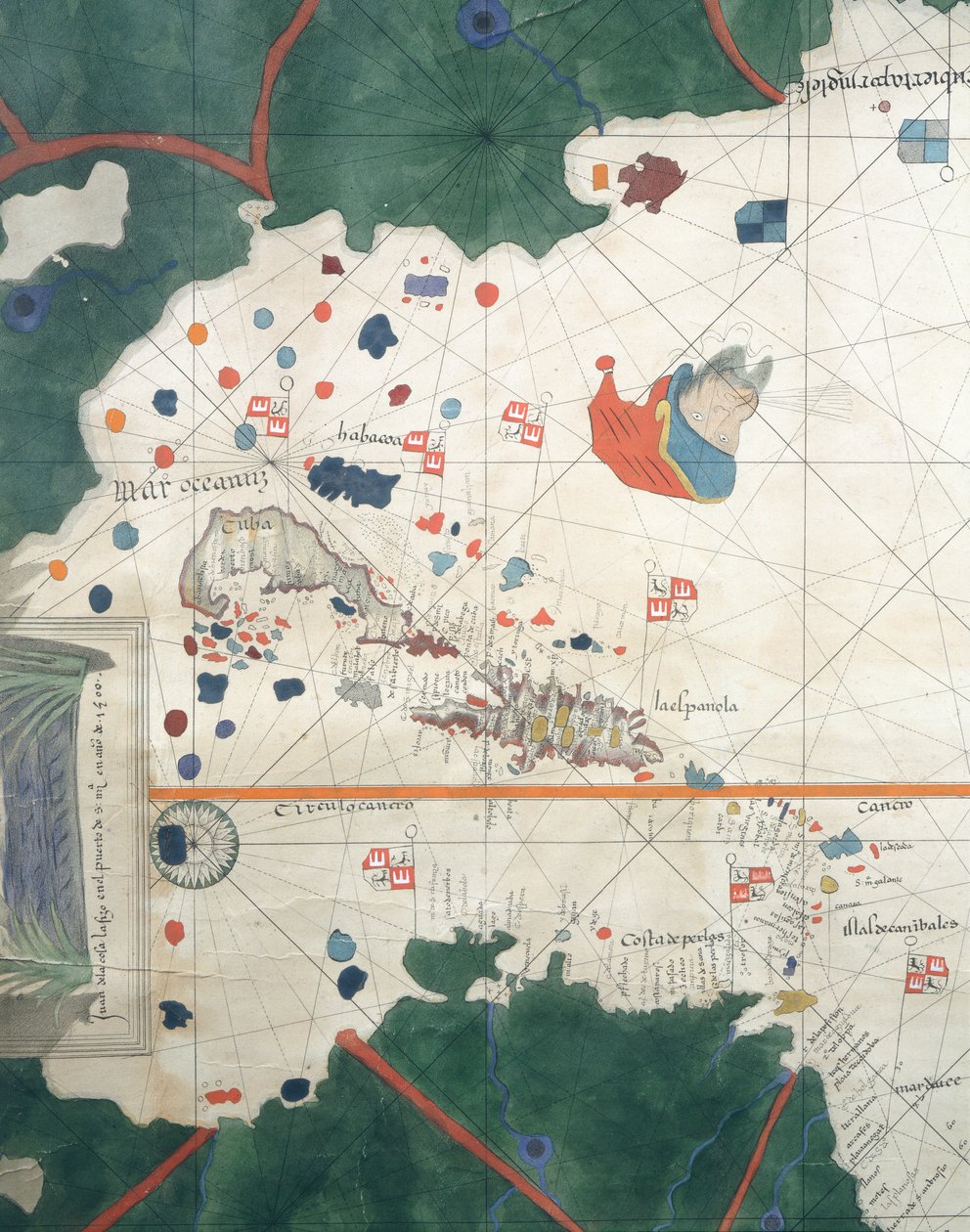 Islas de América Central, por Juan de la Cosa, carta náutica de Juan de la Cosa