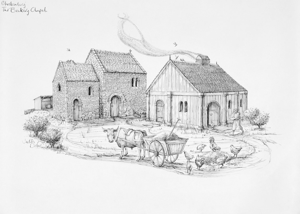 Capilla de Beckery, Glastonbury, siglo V-VI, 1990-2010 de Judith Dobie