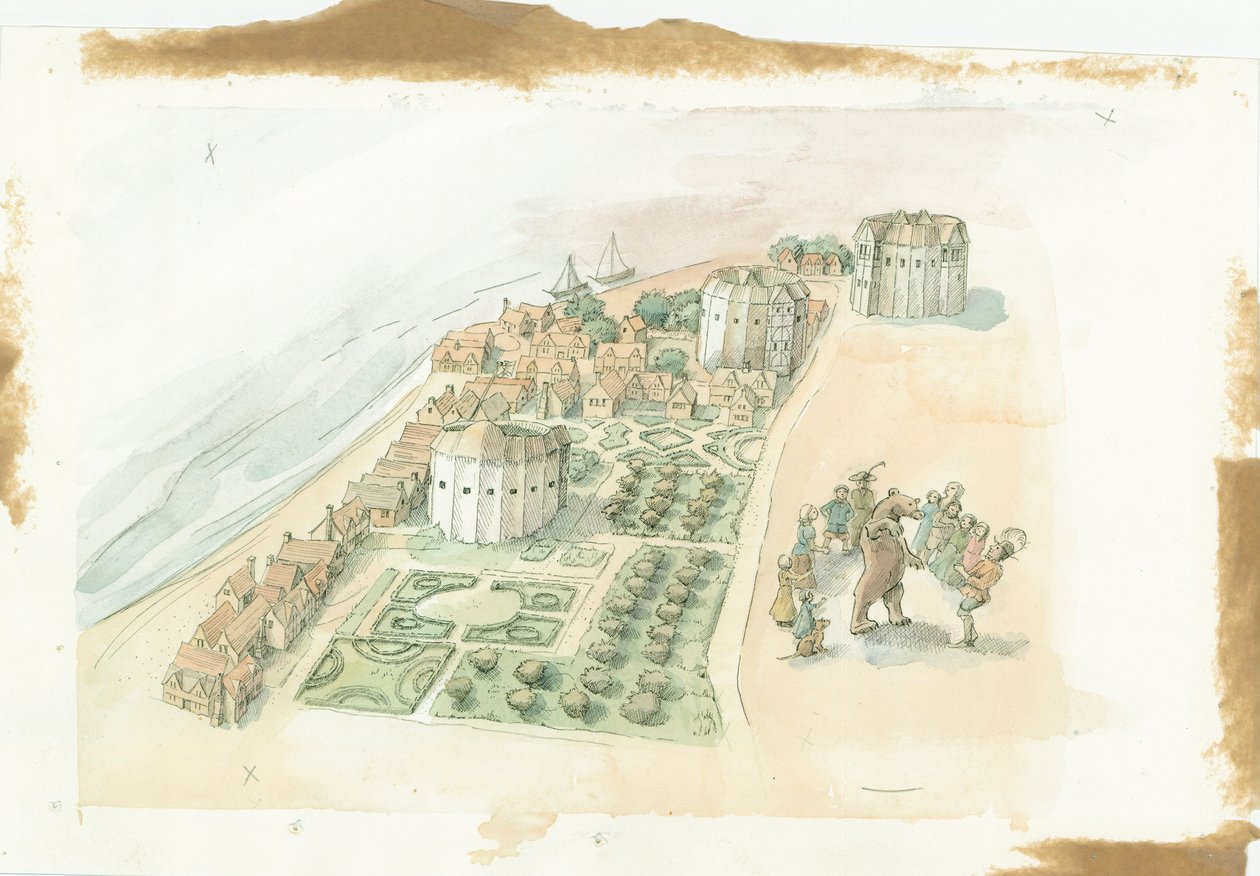 Teatro Hope, Teatro Rose y Teatro Globe, Southwark, Londres, c1647 2016 de Judith Dobie