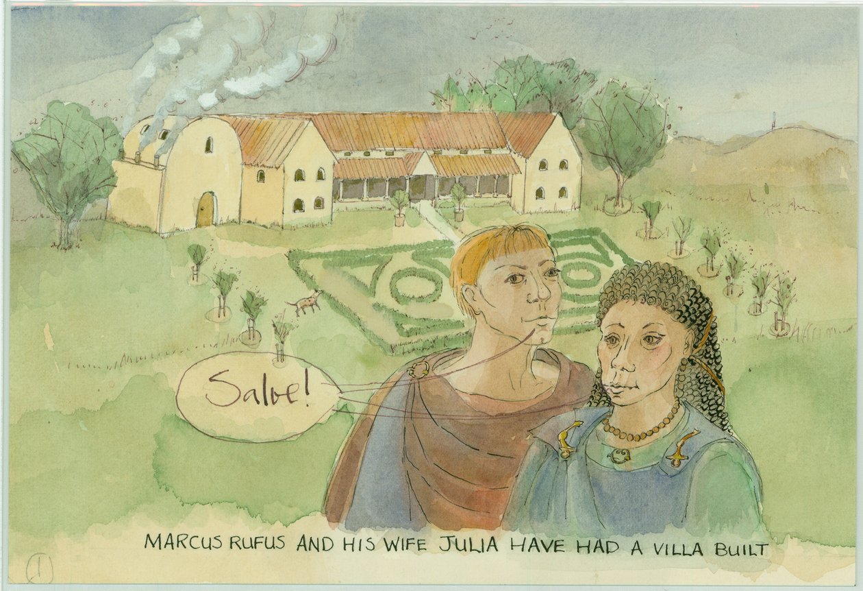 Marcus y Julia, con su villa recién construida, 2003 de Judith Dobie
