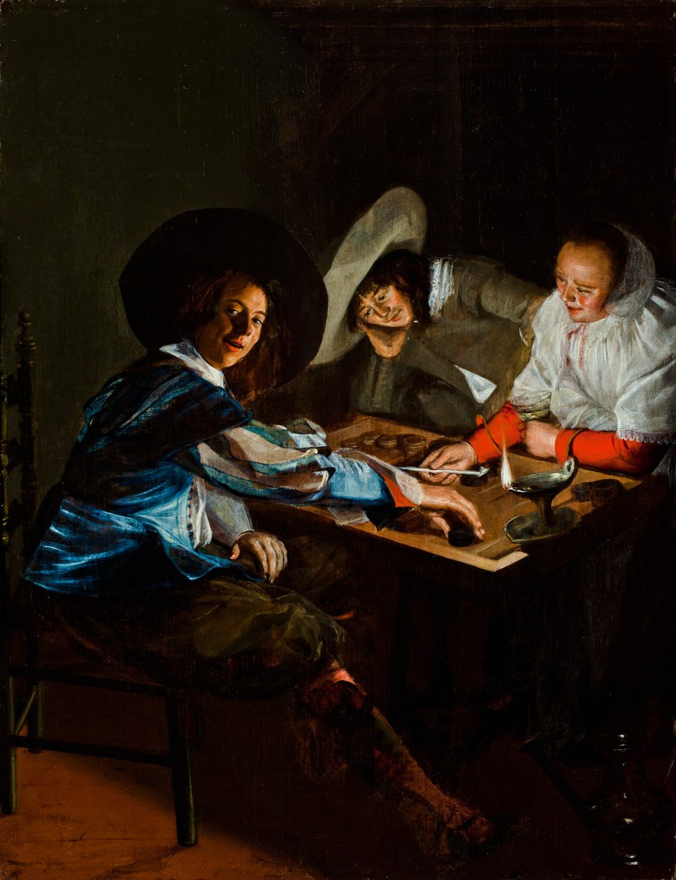 Un juego de tric-trac, c.1630 de Judith Leyster