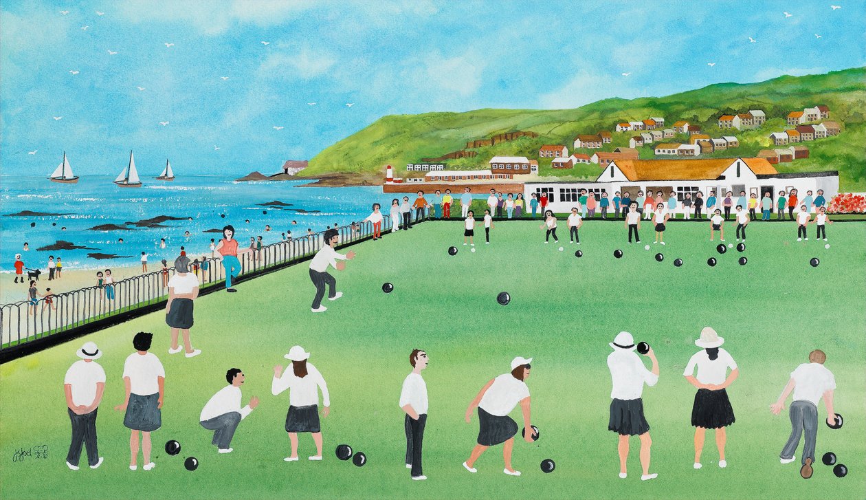 Jugando a los bolos en Newlyn Green de Judy Joel