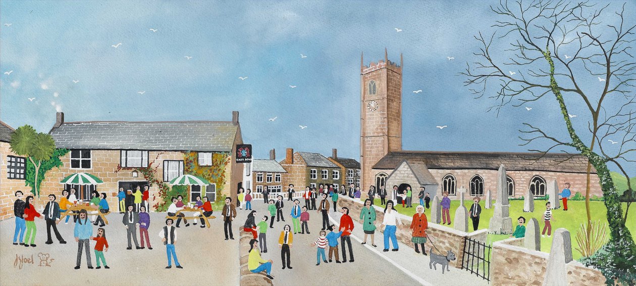 Domingo en Paul Village, 2009 (Gouache sobre papel) de Judy Joel