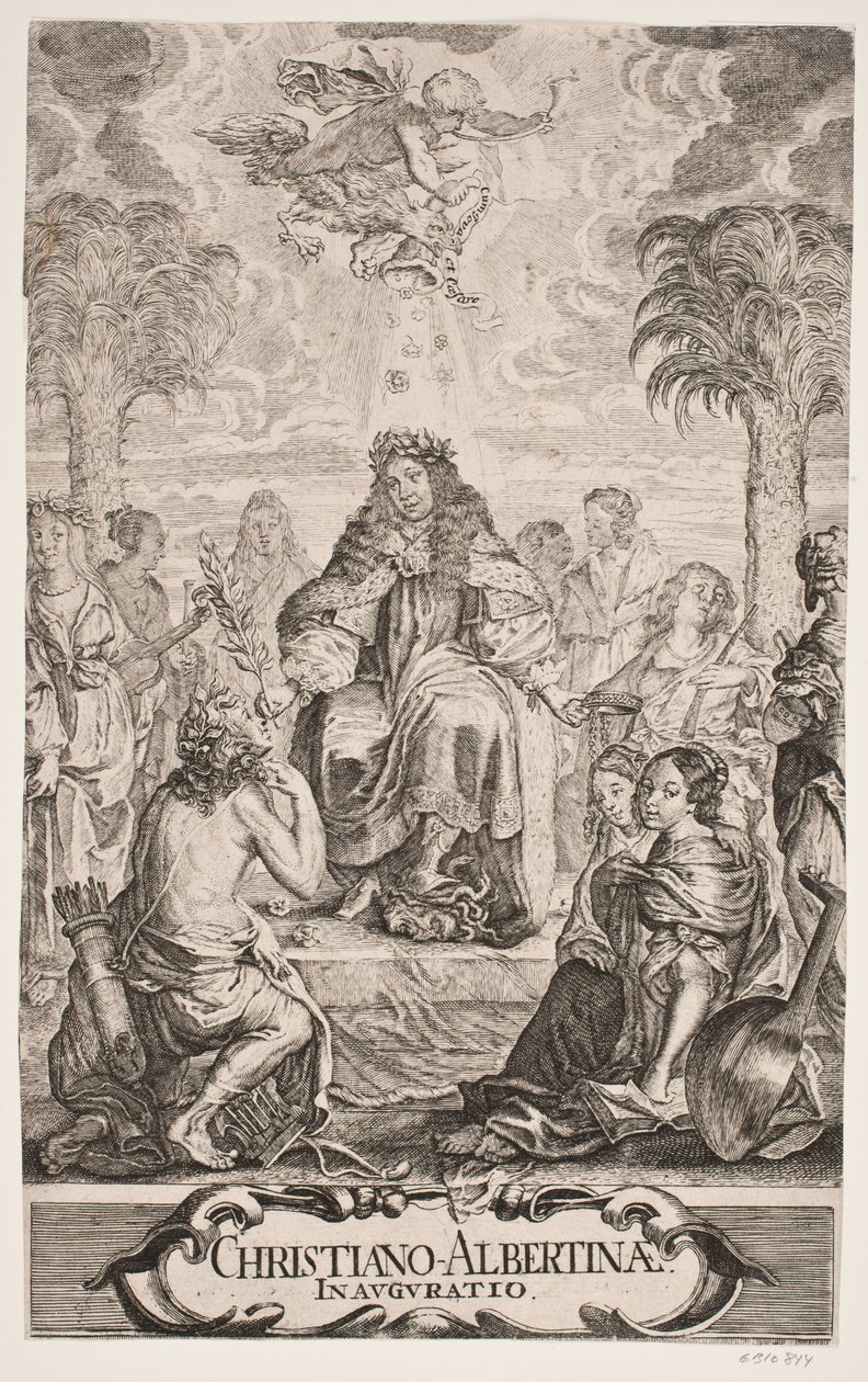 Hertug Christian Albrecht homenajeado por Apolo y las nueve musas de Jürgen Ovens