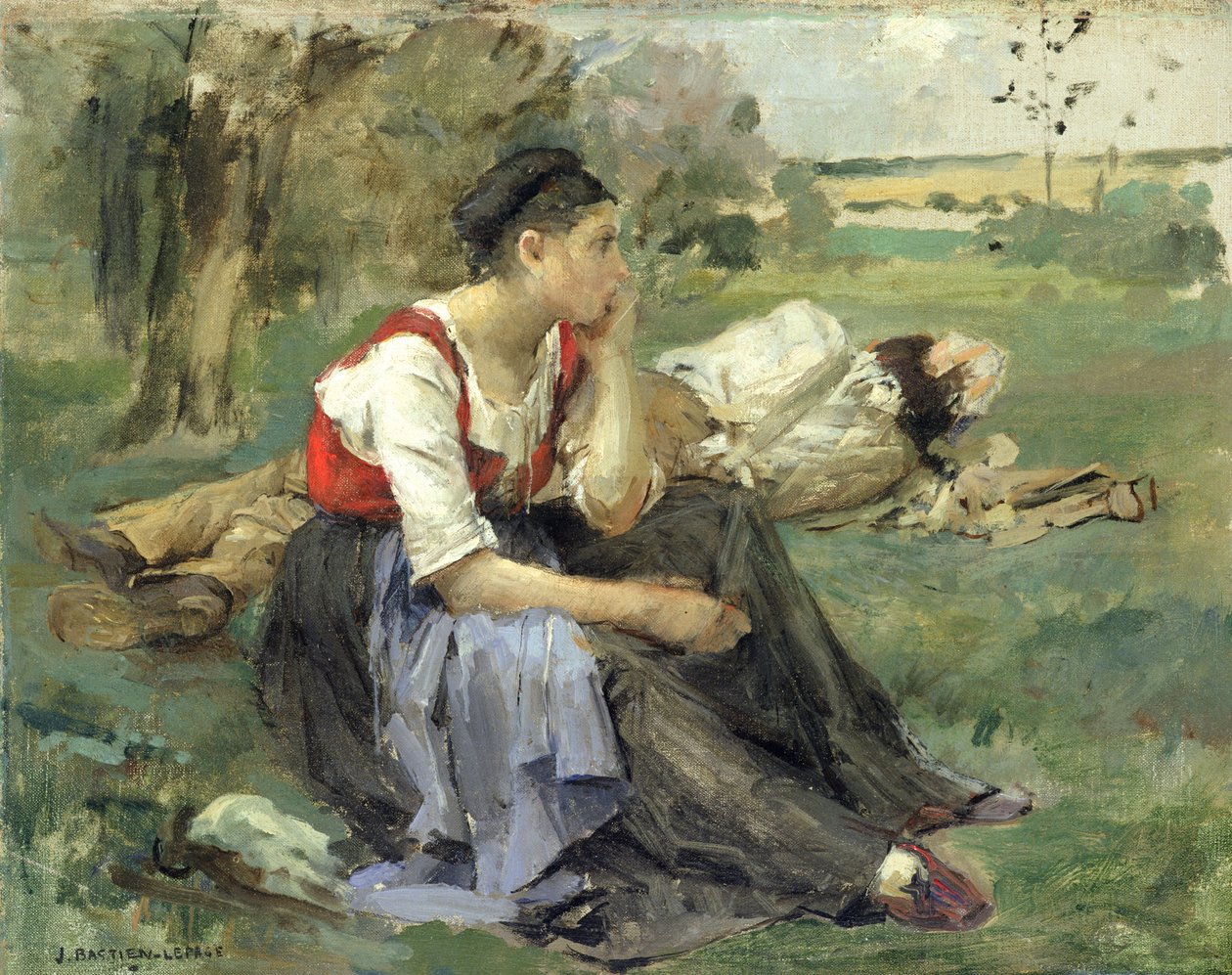 Campesinos descansando, 1877 de Jules Bastien Lepage