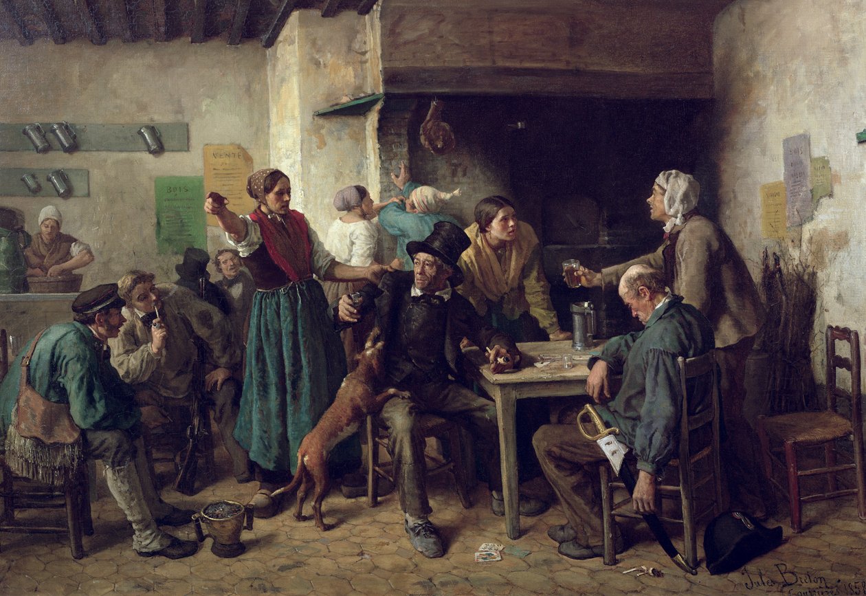 Tienda de Vinos Lunes, 1858 de Jules Breton