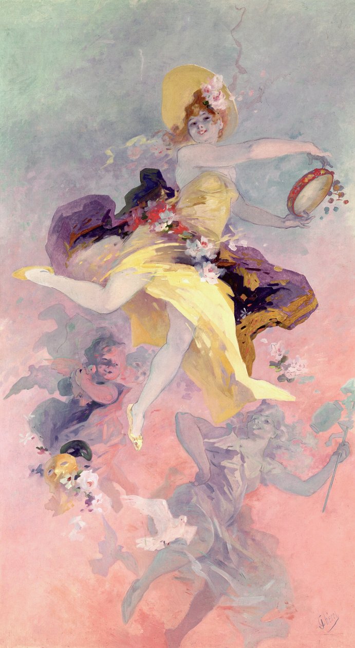 Bailarina con pandereta vasca de Jules Cheret