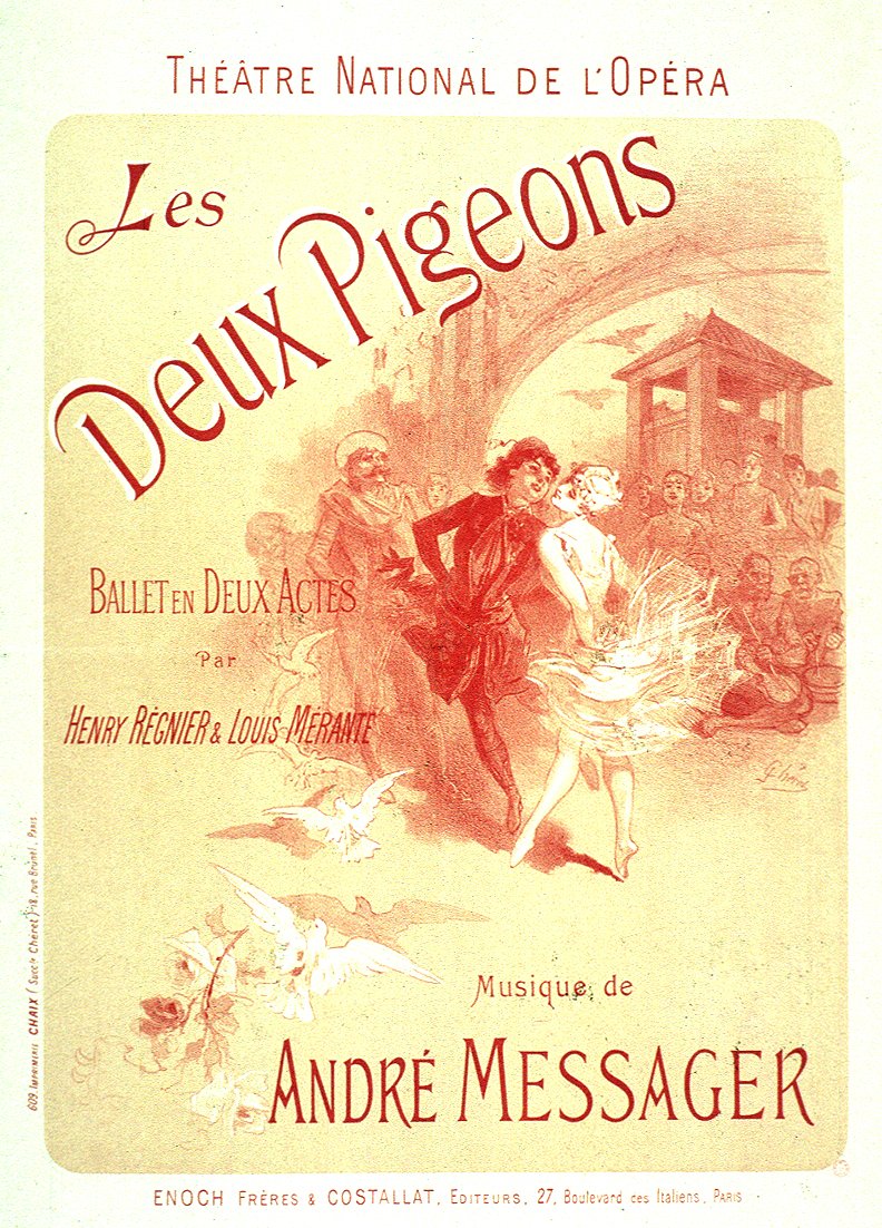 Los dos palomas de Jules Cheret
