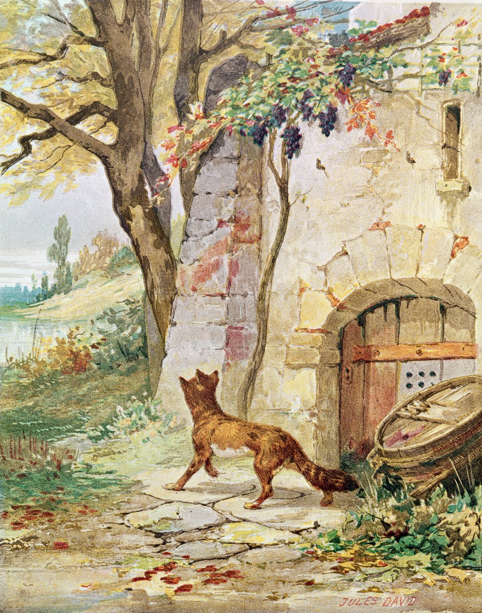 El zorro y las uvas, ilustración de 