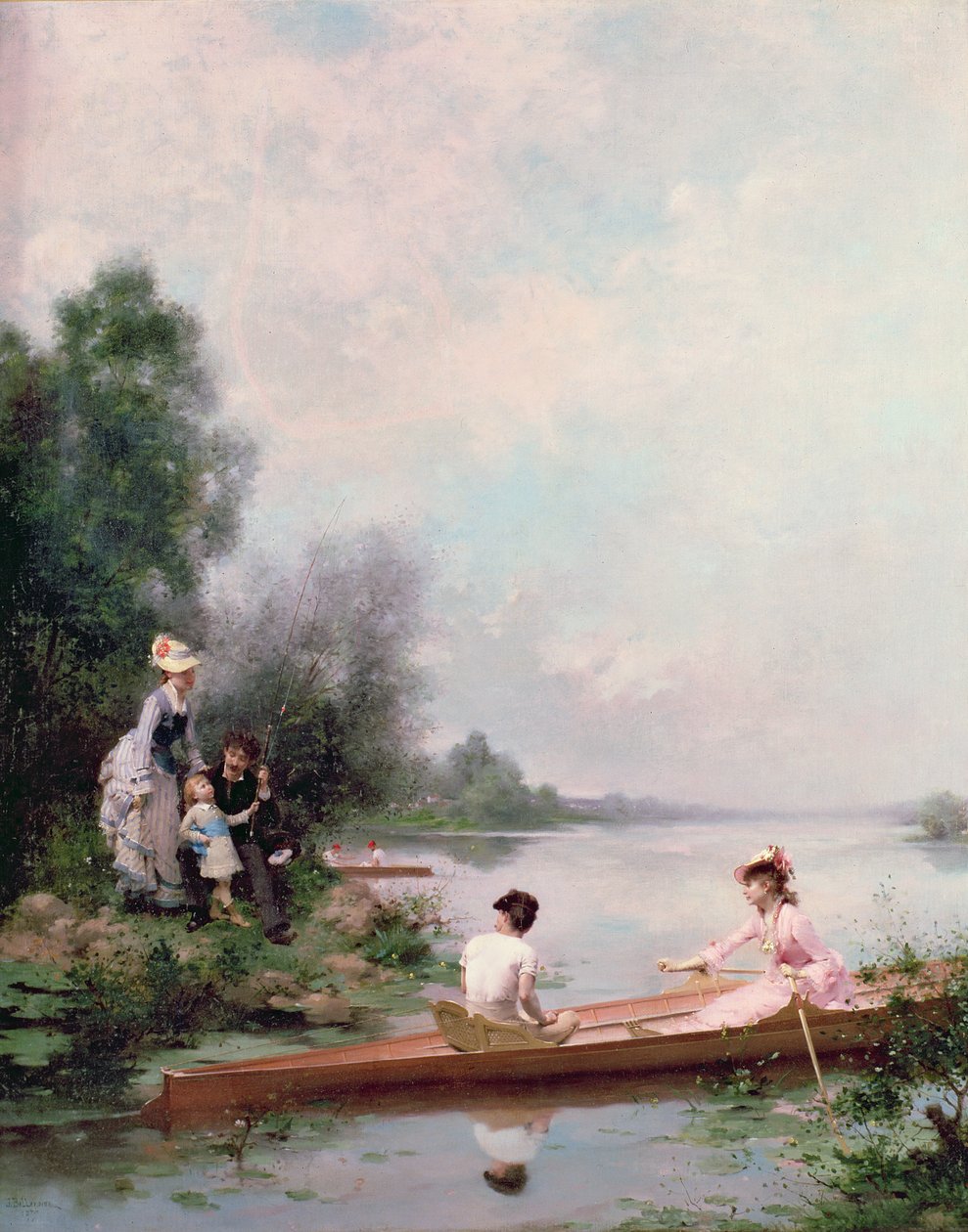 Paseo en bote por el río, siglo XIX de Jules Frederic Ballavoine
