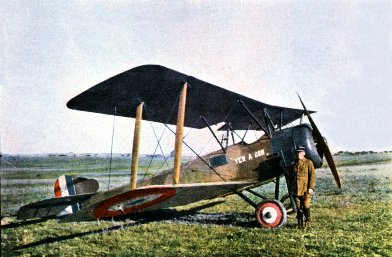 El avión de combate Yen A Bon, un Sopwith británico pilotado por el teniente Pierre Daucourt, Verdún, 1916 de Jules Gervais Courtellemont