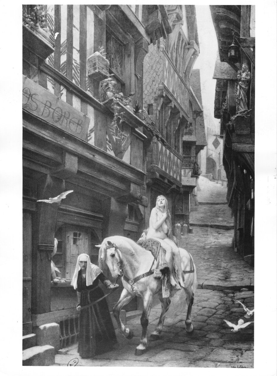 Lady Godiva cabalgando por las calles de Coventry de Jules Joseph Lefebvre