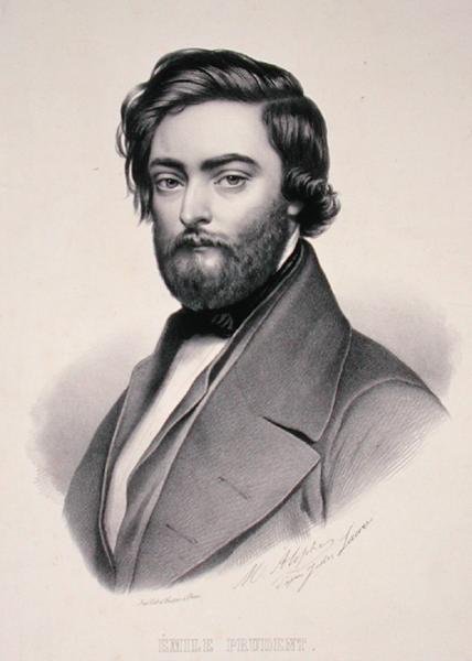 Retrato de Emile Prudent (1817-63) grabado por Marie Alophe (1812-83) (litografía) de Jules (after) Laure