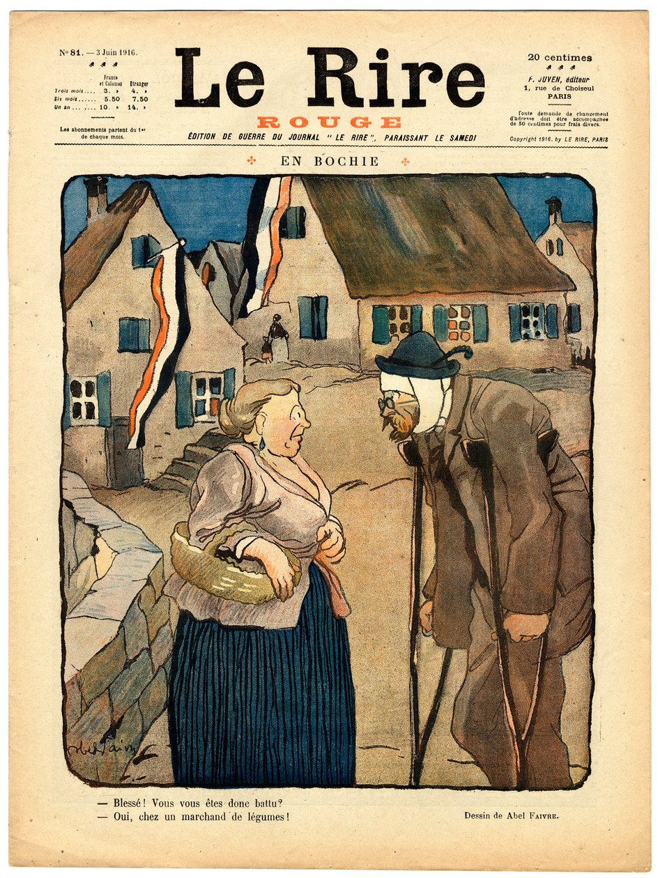Portada de "The Red Laughter", Satírico en Colores de Jules Abel Faivre