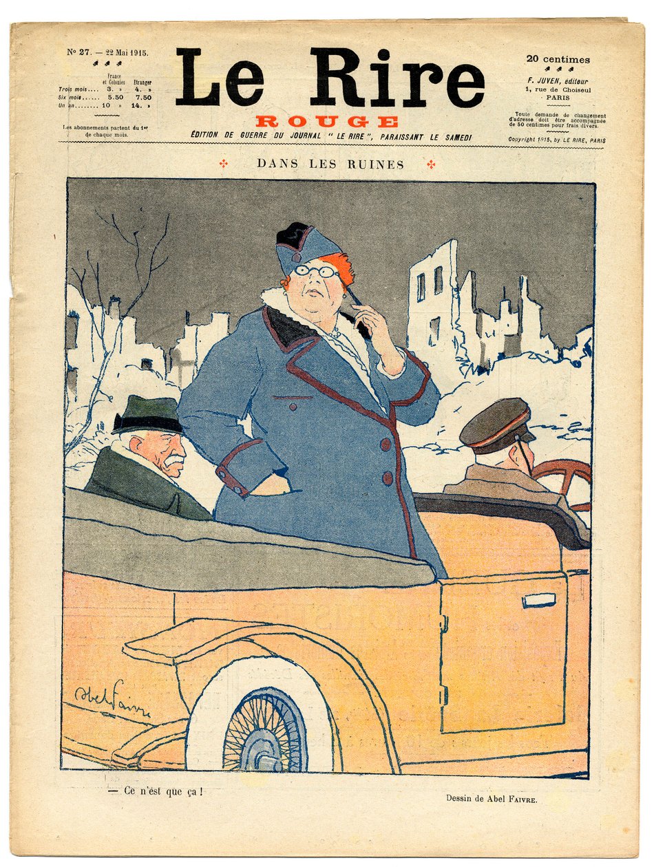 Portada de "The Red Laughter", Satírico en Colores de Jules Abel Faivre