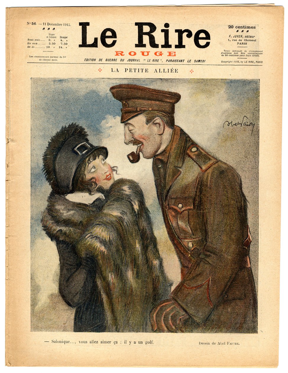 Portada de "The Red Laughter", Satírico en Colores de Jules Abel Faivre