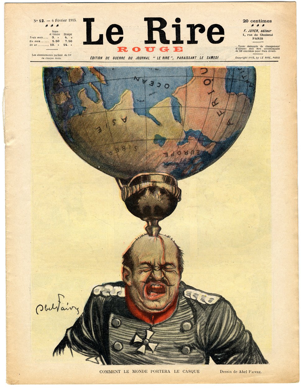 Portada de "The Red Laughter", Satírico en Colores de Jules Abel Faivre