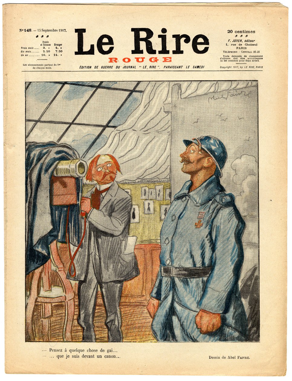 Portada de "The Red Laughter", Satírico en Colores de Jules Abel Faivre
