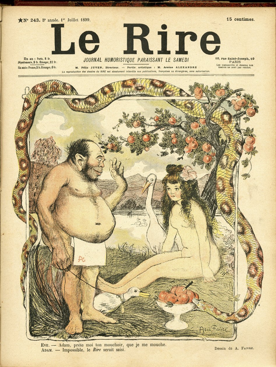 Ilustración de Abel Faivre para la portada de Le Rire, No. 243 de Jules Abel Faivre