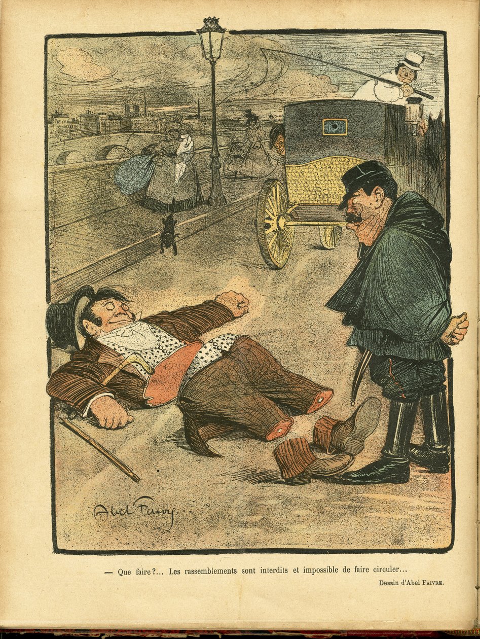Ilustración de Abel Faivre en Le Rire de Jules Abel Faivre