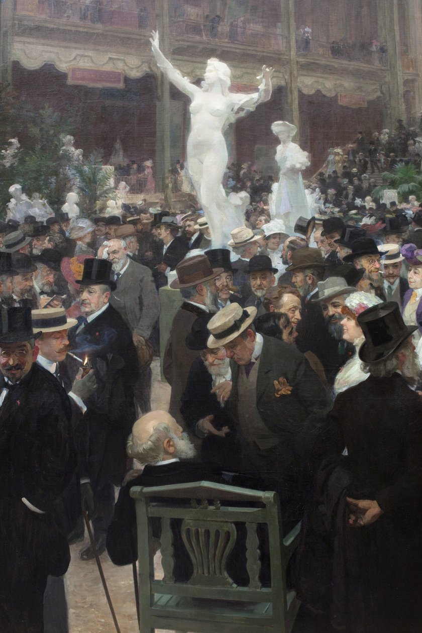 Un viernes en el salón de los artistas franceses de Jules Alexandre Gruen or Grun