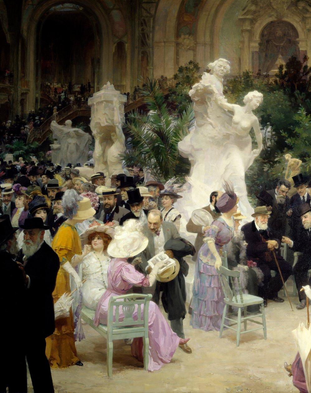 Belle époque: "Un viernes del Salón de los artistas franceses". Detalle. Museo de Bellas Artes, Rouen de Jules Alexandre Gruen or Grun