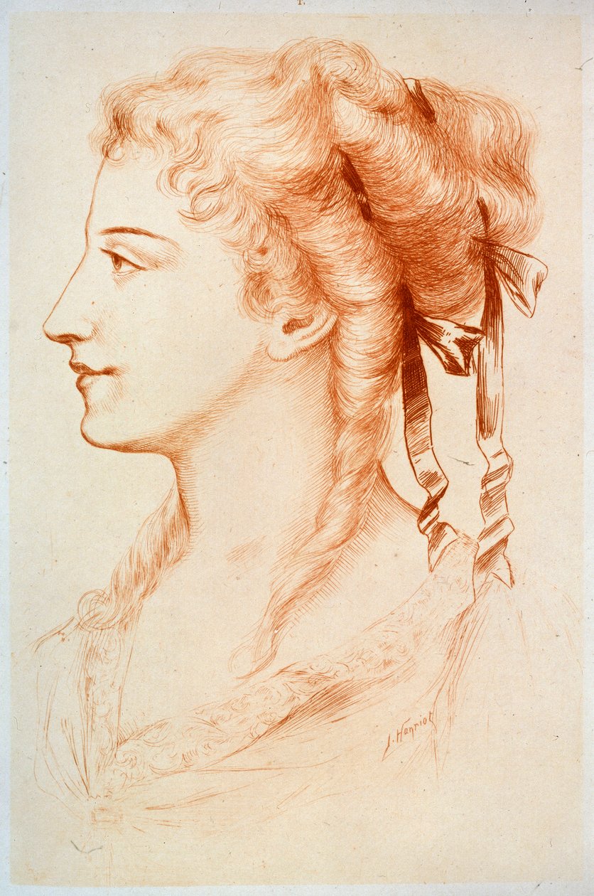 Retrato de una joven dama de Jules Armand Hanriot
