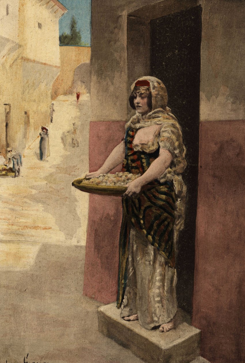 Dido (Didon) vendiendo musgos. Pantagruel. Ilustración de Jules Garnier. En "Rabelais y la obra de Jules Garnier". de Jules Arsene Garnier