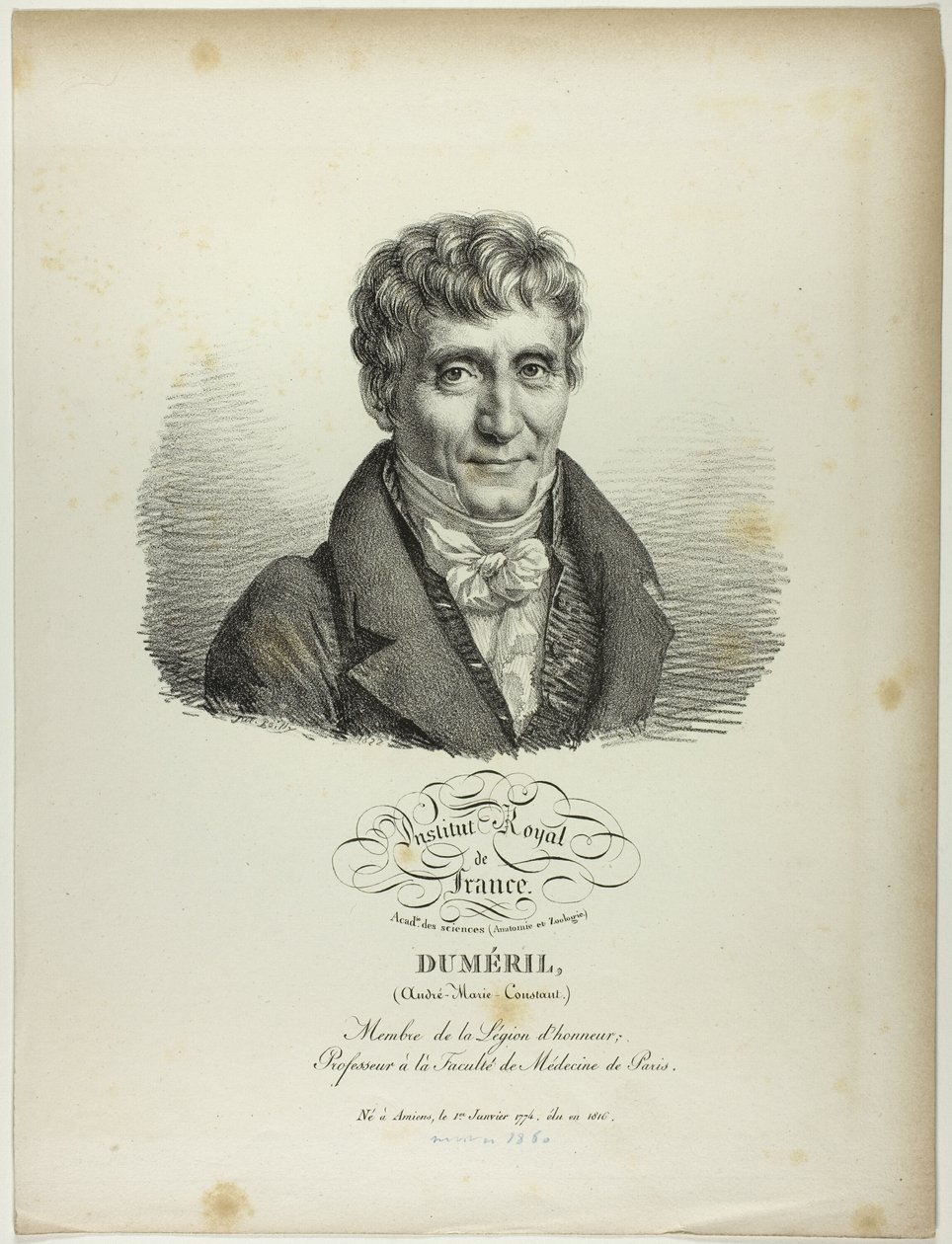 Retrato de André-Marie-Constant Duméril de Jules Boilly