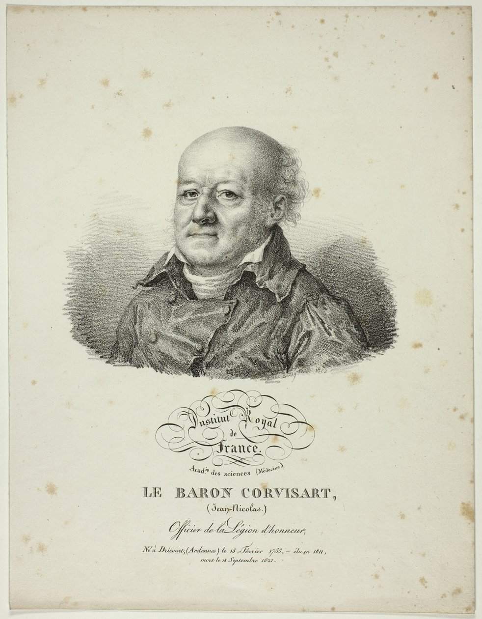 Retrato de Jean-Nicolas, barón de Corvisart de Jules Boilly