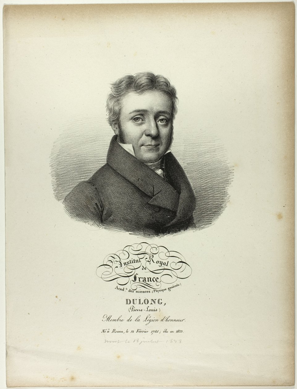 Retrato de Pierre-Louis Dulong de Jules Boilly