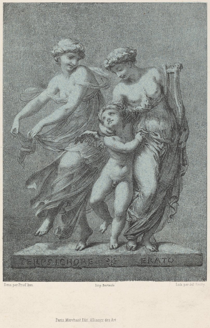 Apolo y las Musas de Jules Boilly after Pierre Paul Prud