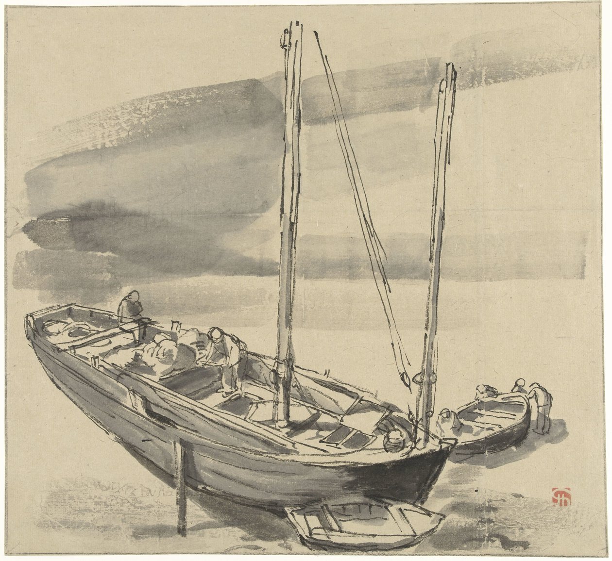 Barcos en Grancamp (Calvados) de Jules Chadel