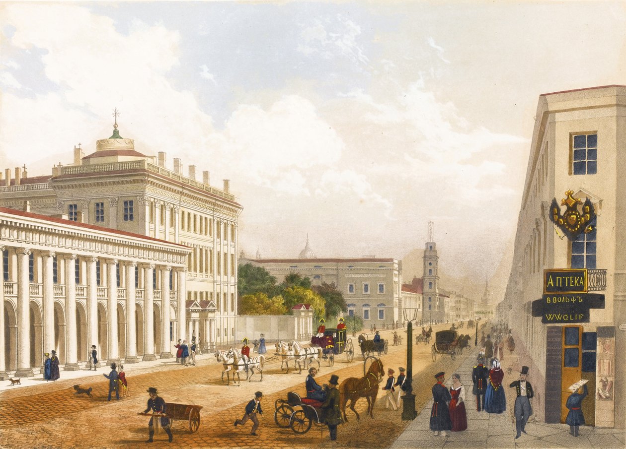 Vista de la avenida Nevsky en San Petersburgo de Jules Charlemagne