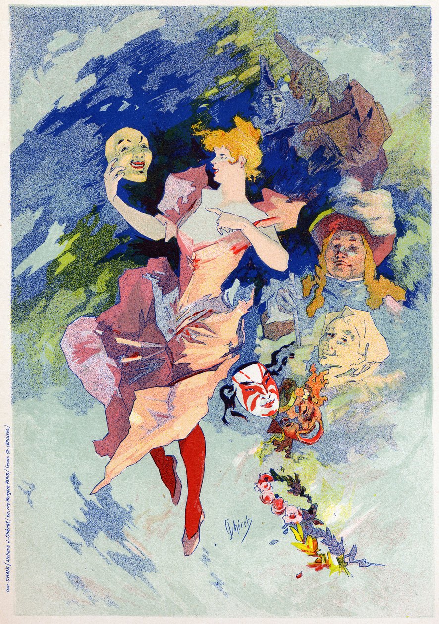 Alegoría de la comedia, finales del siglo XIX (ilustración) de Jules Cheret
