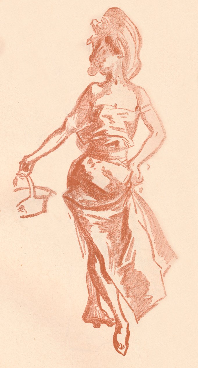 Dibujo en Sanguina, c1900 1903-1904 de Jules Cheret
