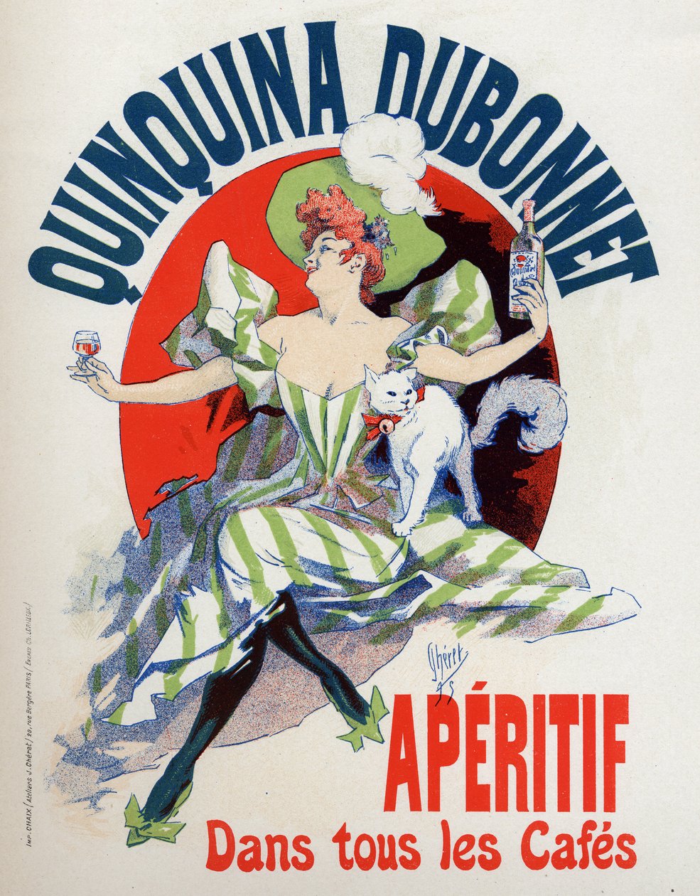 Comida y bebida. Aperitivo Quinquina Dubonnet. Póster de Jules Chéret, Francia de Jules Cheret