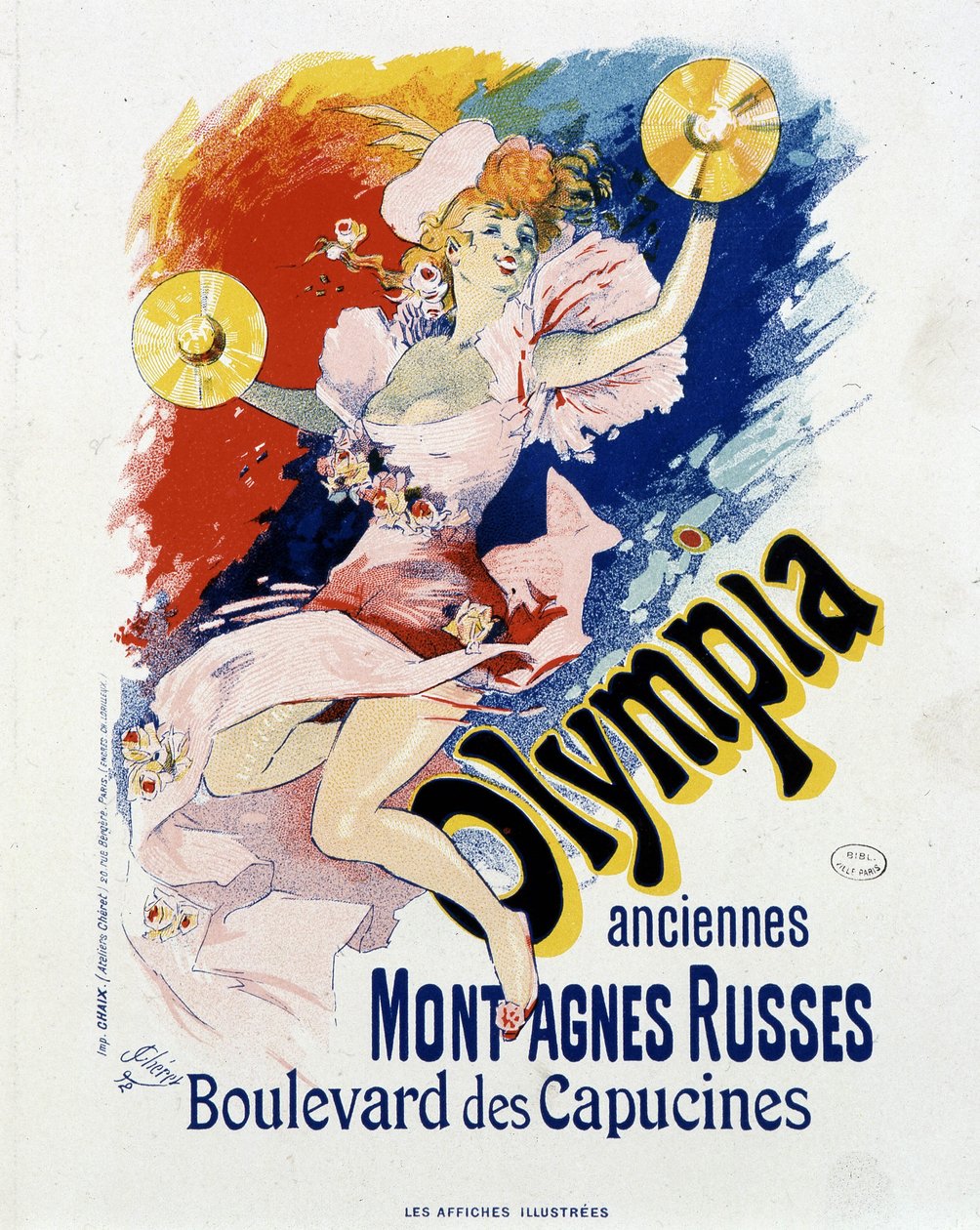 Olympia: antigua montaña rusa, cómic de las Capuchinas - cartel por Jules Cheret de Jules Cheret