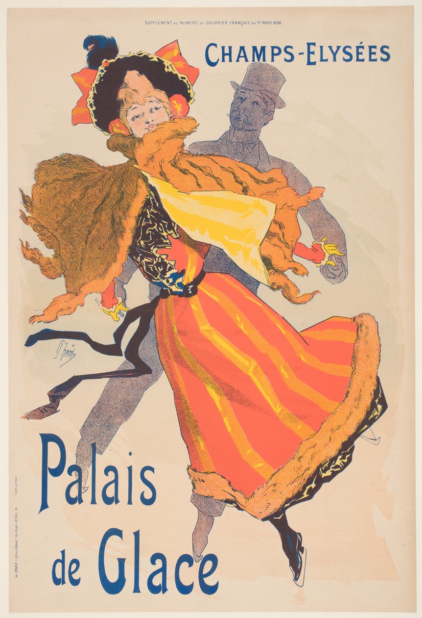 Póster publicitario del Palais de Glace, Campos Elíseos de Jules Cheret