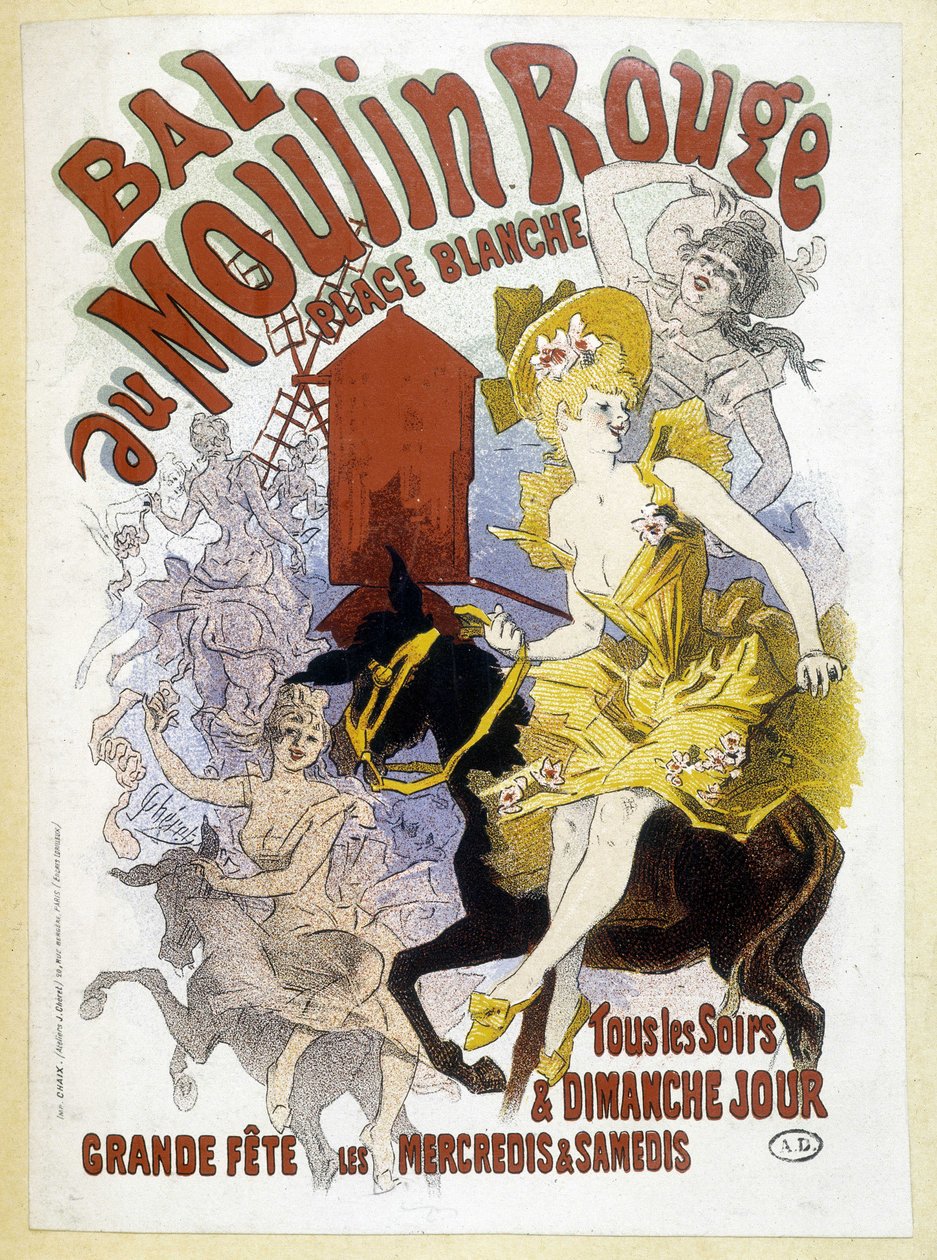 Cartel para el baile del Moulin Rouge, por Jules Chéret, finales del siglo XIX de Jules Cheret