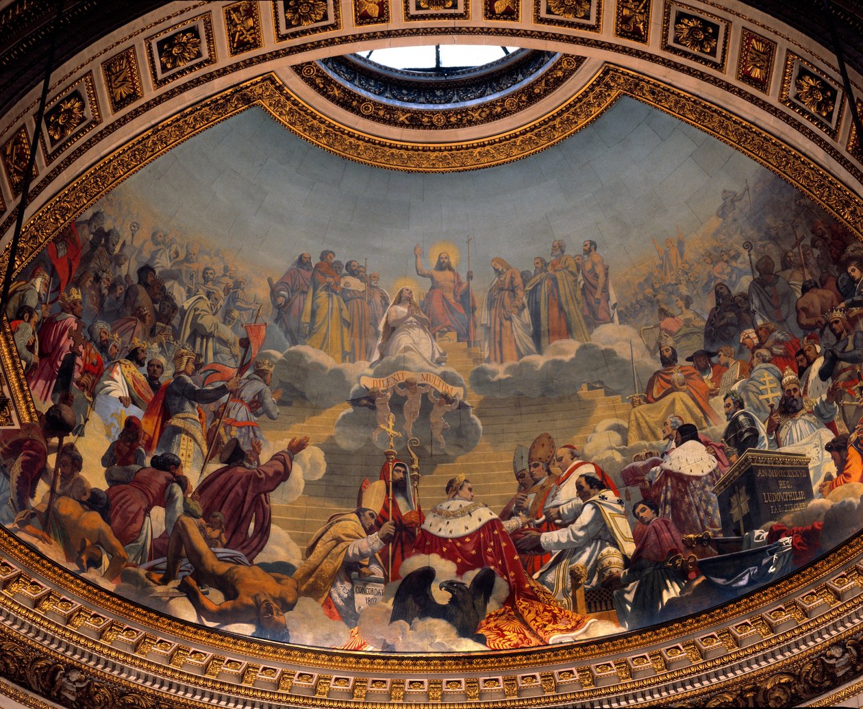 Historia y glorificación del cristianismo, pintura de la cúpula de la Iglesia de la Madeleine de Jules Claude Ziegler