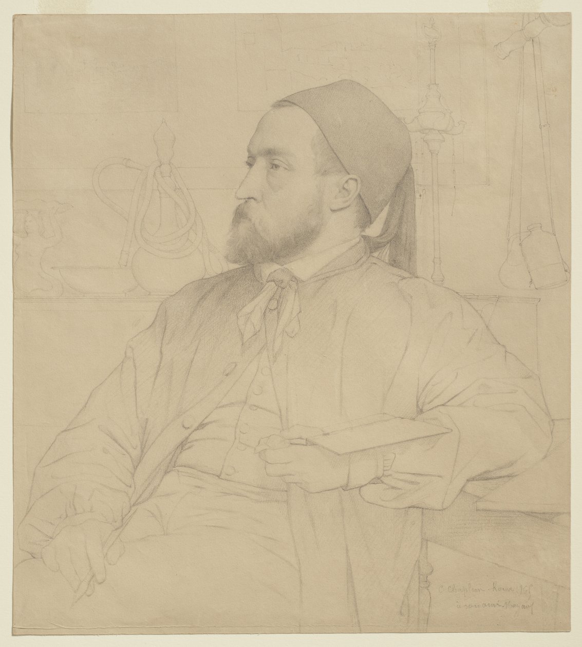 Retrato de Constant Moyaux, arquitecto, 1865 de Jules Clement Chaplain