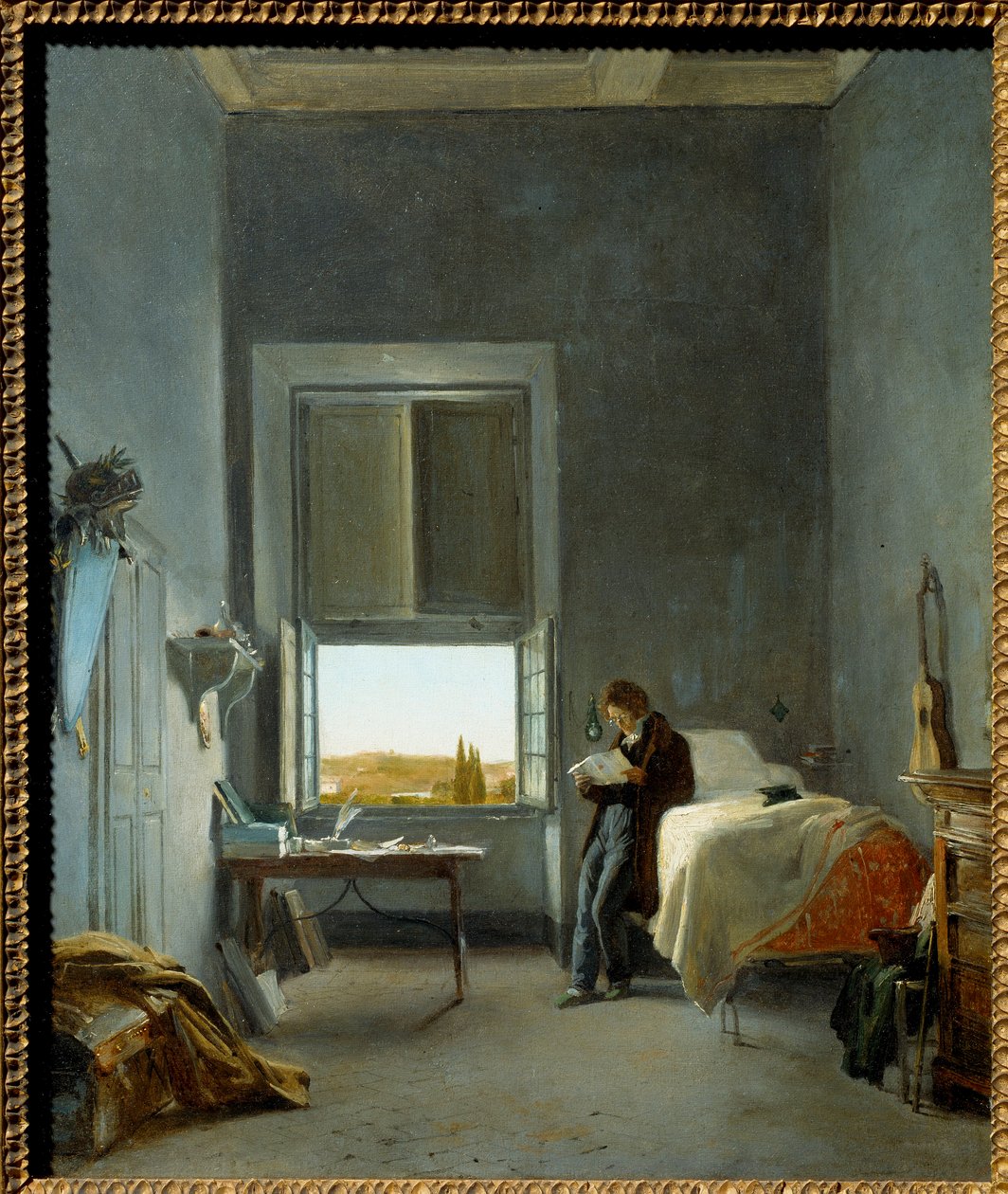 El artista en su habitación de Villa Médicis de Jules Coignet