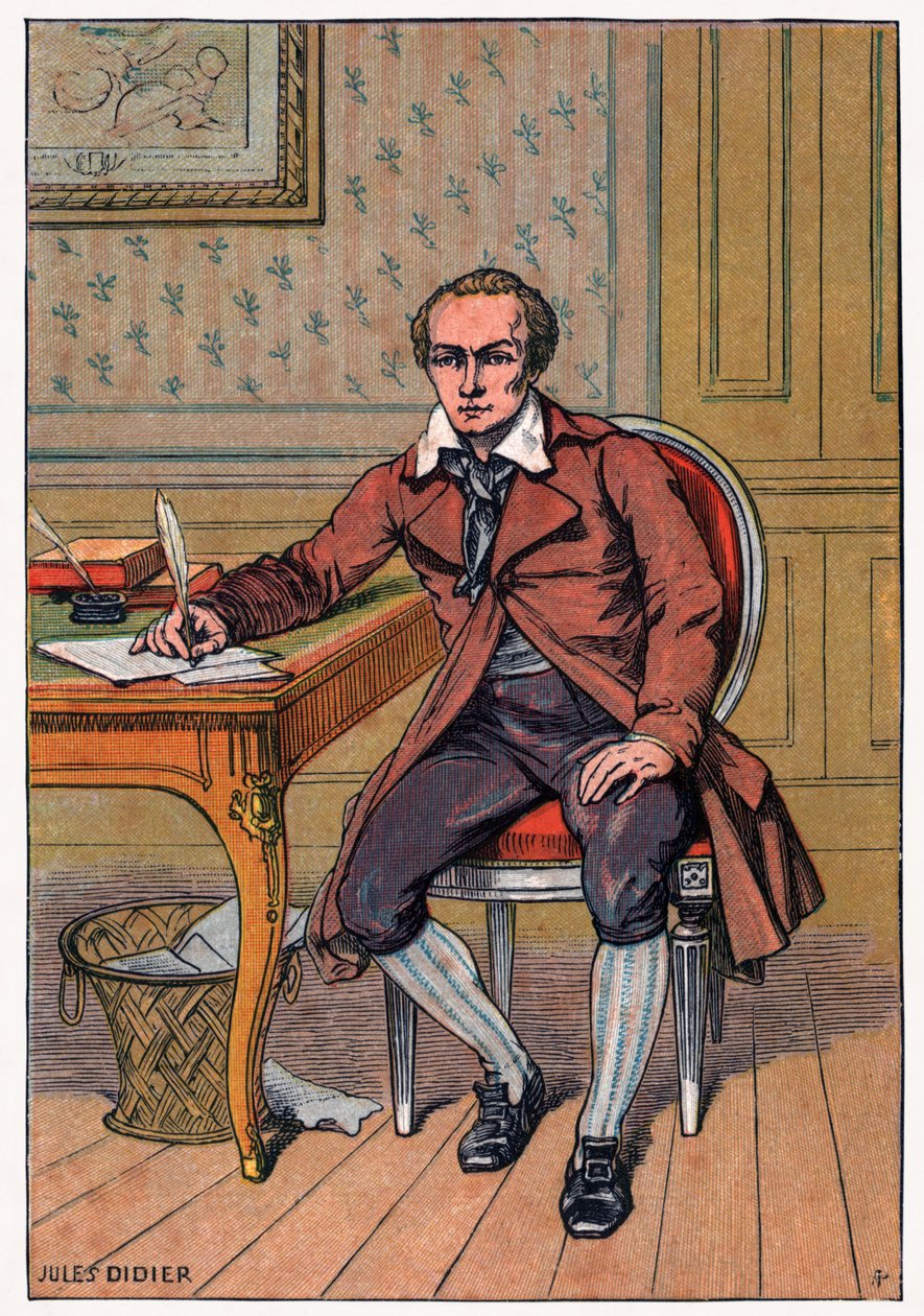 André Chenier, c.1900 (grabado) de Jules Didier